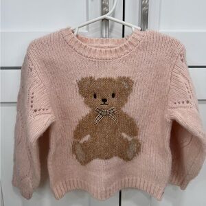 Zara Pink Teddy Bear Sweater